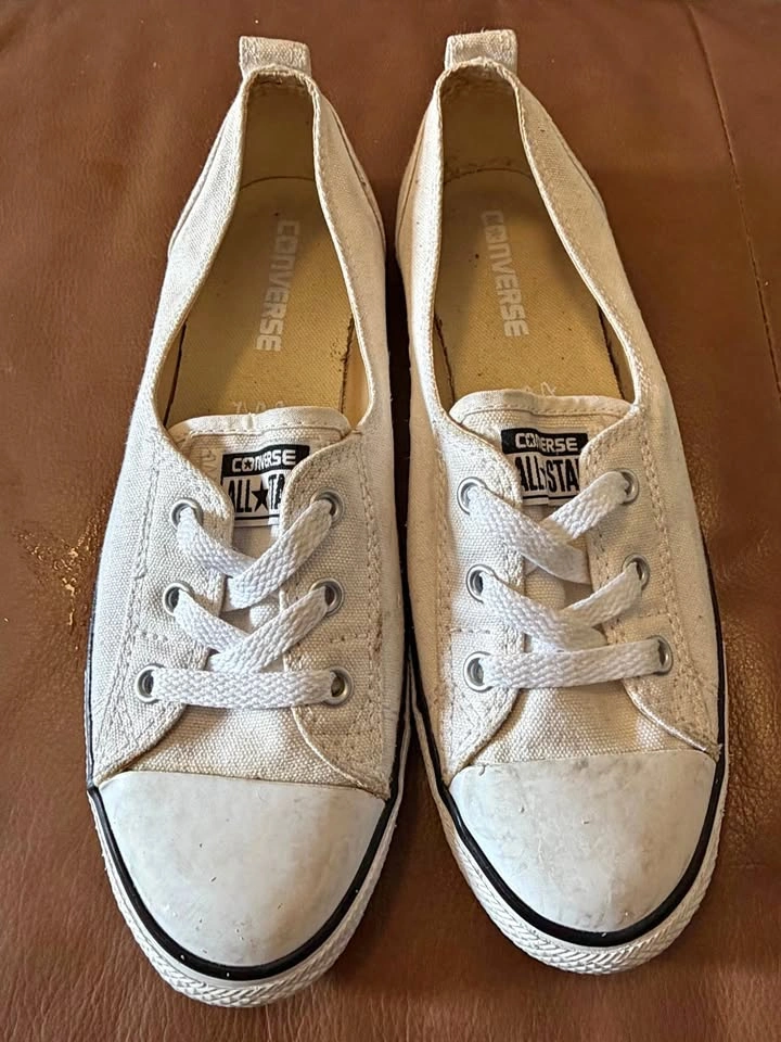 Converse All Star White Canvas Slip-On Sneakers - 8