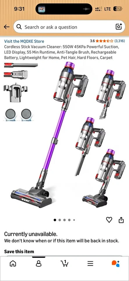 Cordless Stick Vacuum Cleaner