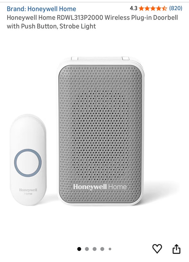 Honeywell Home Wireless Doorbell RDWL313P2000
