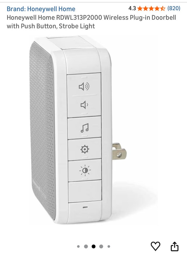 Honeywell Home Wireless Doorbell RDWL313P2000 - photo 3