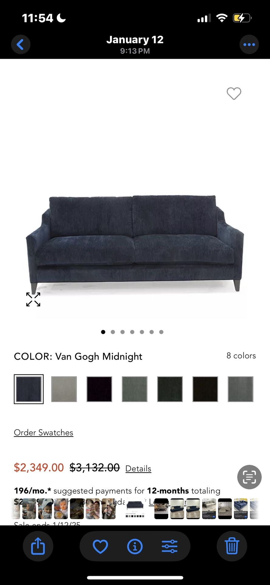 Bloomingdale’s Naomi Sofa (Blue)