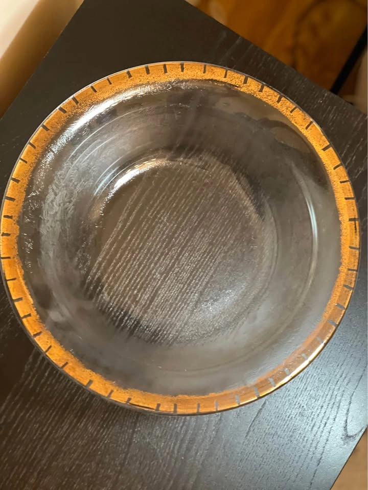 Glass Serving Bowl with Gold Rim - photo 2
