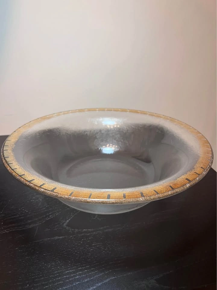 Glass Serving Bowl with Gold Rim - photo 4