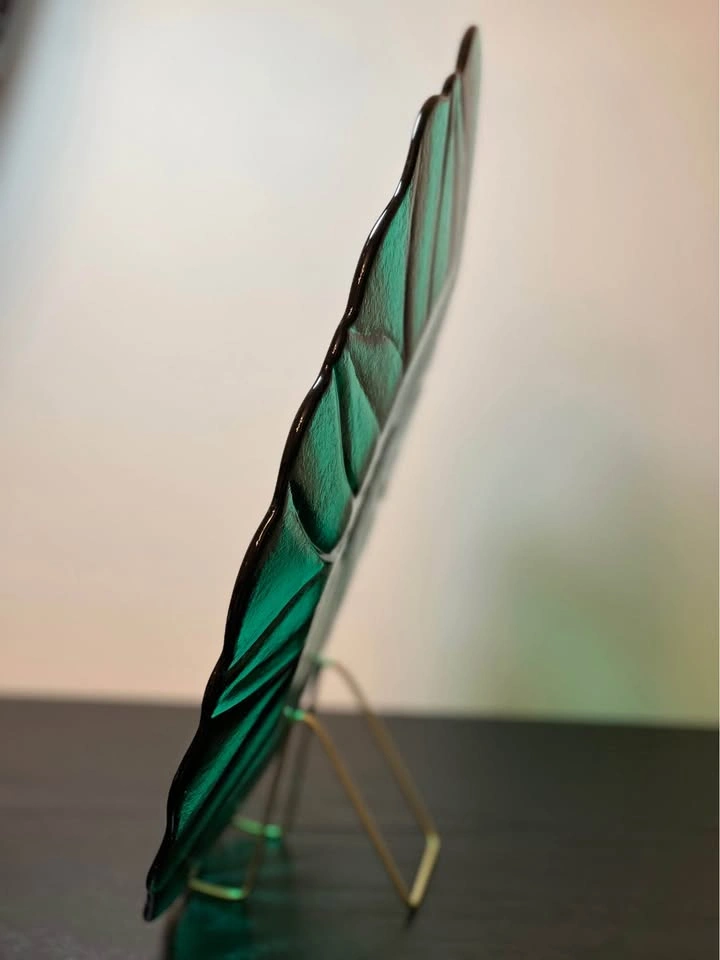Emerald Green Pressed Glass Platter Sunflower Pattern 14.5” - photo 4