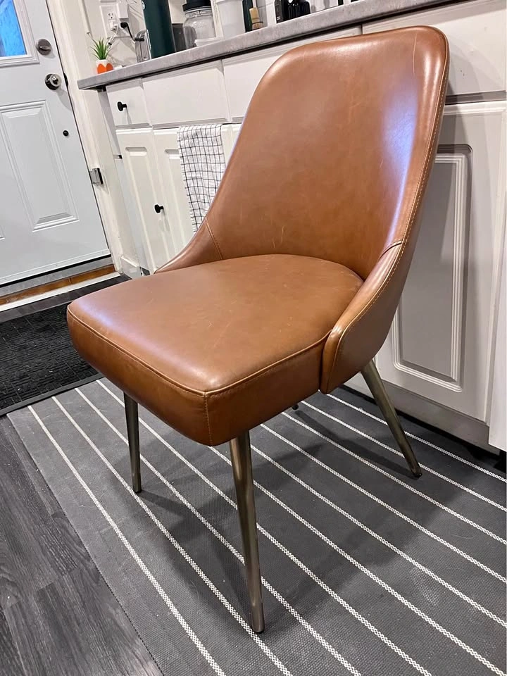 Mid-Century Leather Dining Chair - West Elm
