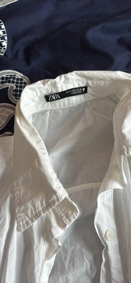 Zara White Button Up Shirt Size S - photo 2