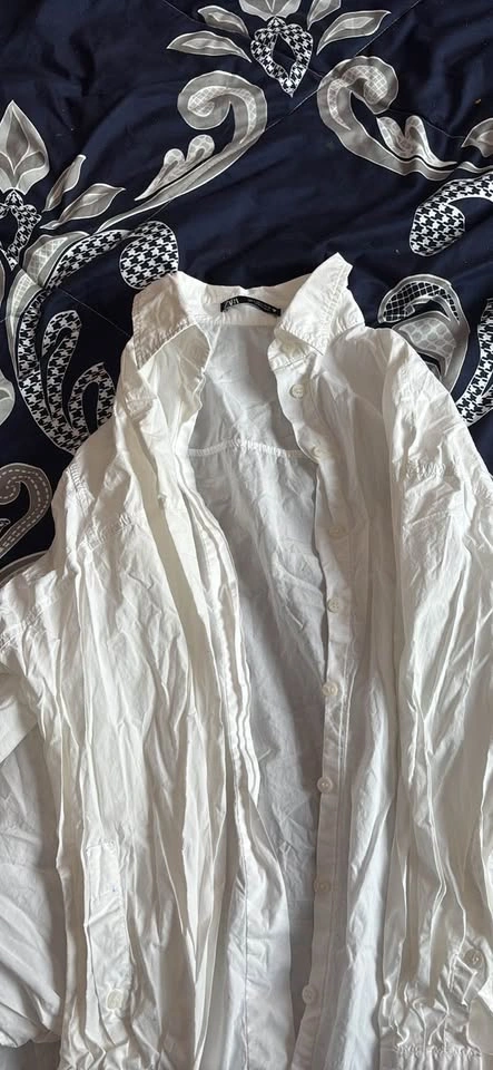 Zara White Button Up Shirt Size S - photo 3
