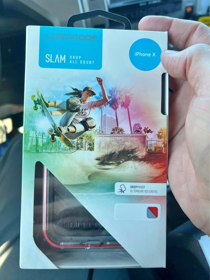 Lifeproof Slam Series Case for iPhone X/XS (Clear/Red) - $5