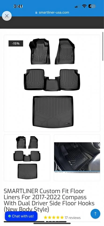 SMARTLINER 3D Floor & Cargo Liner Set for 2017-2022 Compass
