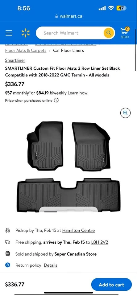 SMARTLINER 3D Floor Liners for 2018-24 GMC Terrain (2 Row Set)