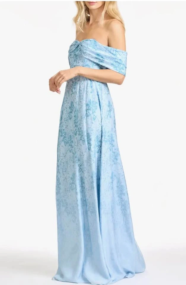 Sachin + Babi Strapless Light Blue Printed Maxi Gown - New with - photo 3