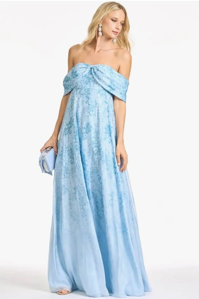 Sachin + Babi Strapless Light Blue Printed Maxi Gown - New with - photo 4