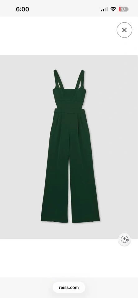 Reiss Emerald Green Wide-Leg Cutout Jumpsuit - New with tags - photo 2