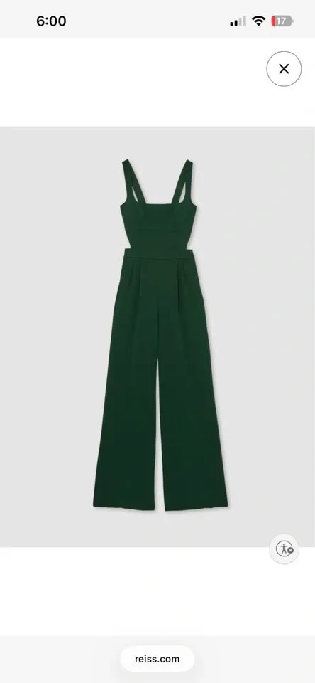 Reiss Emerald Green Wide-Leg Cutout Jumpsuit - New with tags - photo 2