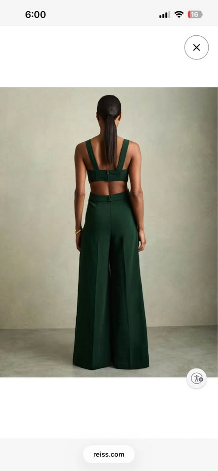 Reiss Emerald Green Wide-Leg Cutout Jumpsuit - New with tags - photo 4
