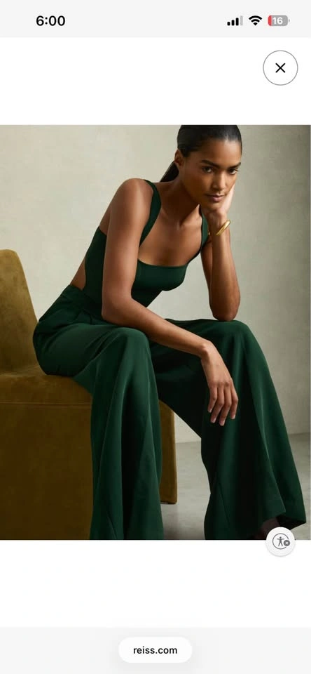 Reiss Emerald Green Wide-Leg Cutout Jumpsuit - New with tags - photo 5