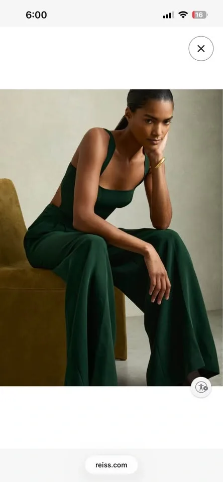 Reiss Emerald Green Wide-Leg Cutout Jumpsuit - New with tags - photo 5