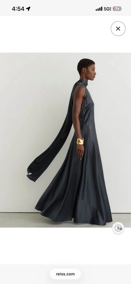 Reiss Sleeveless High-Neck Maxi Dress in Charcoal - New with tag - photo 4