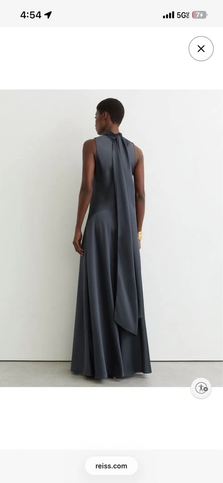 Reiss Sleeveless High-Neck Maxi Dress in Charcoal - New with tag - photo 5