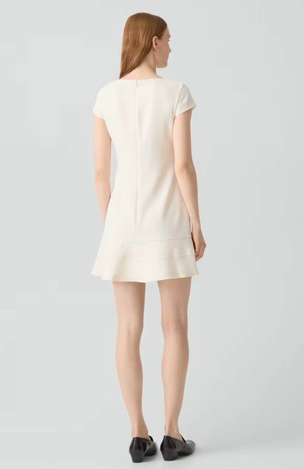 THEORY Cream Short-Sleeve Mini Dress - photo 2