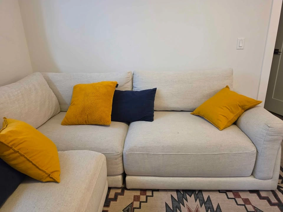 Modern Modular Sectional Couch – White Fabric - photo 2