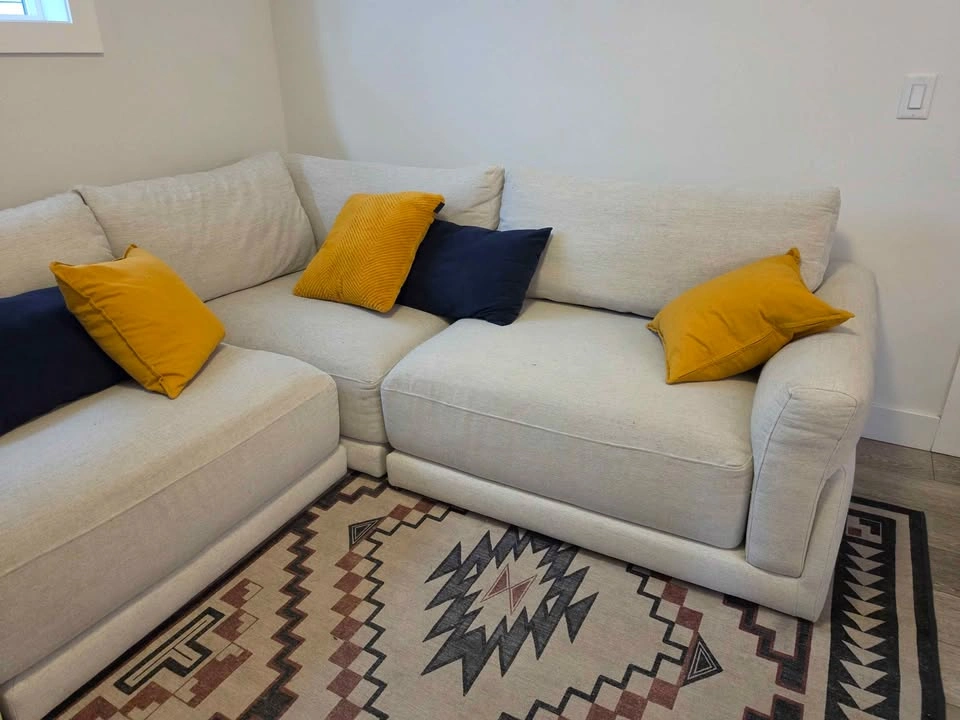 Modern Modular Sectional Couch – White Fabric - photo 3