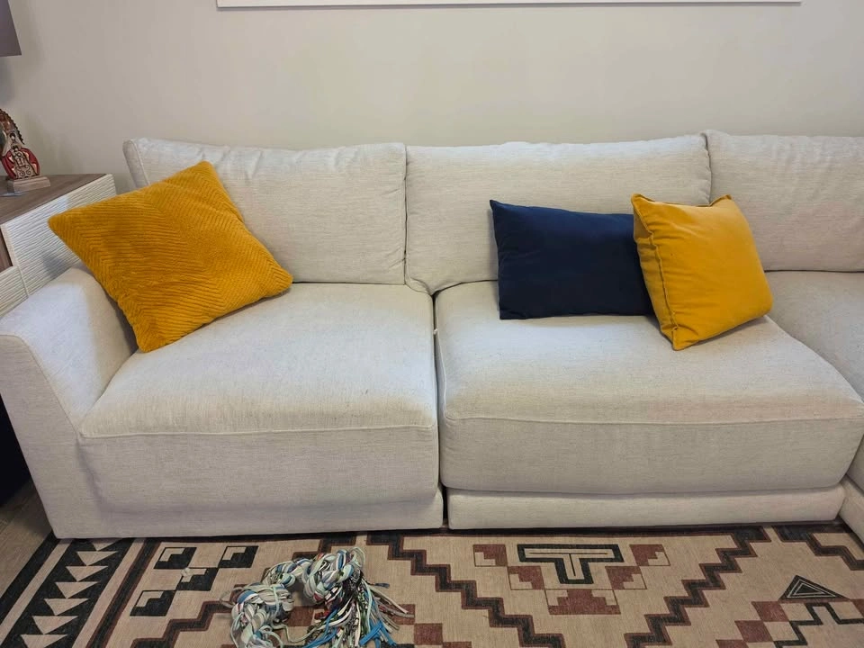 Modern Modular Sectional Couch – White Fabric - photo 4