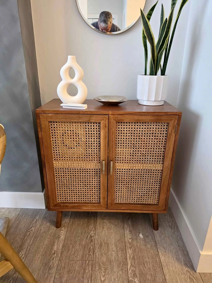 Set of 2 Petrolia Solid Wood 2-Door Accent Cabinets