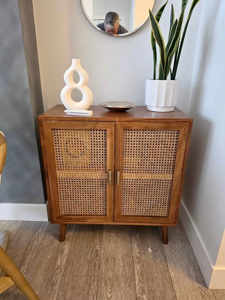 Set of 2 Petrolia Solid Wood 2-Door Accent Cabinets