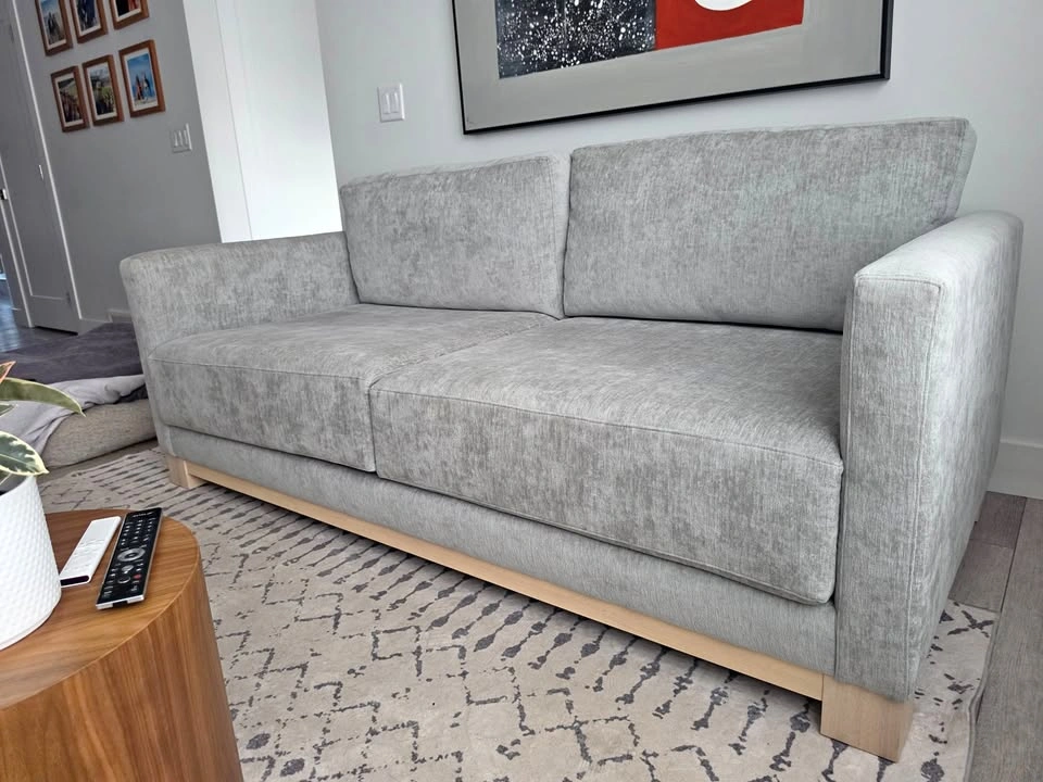 Crate and Barrel Modern Sofa - Monet Silver Fabric