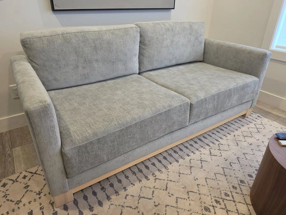 Crate and Barrel Modern Sofa - Monet Silver Fabric - photo 2