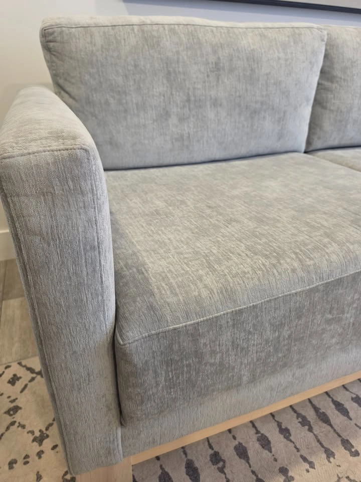 Crate and Barrel Modern Sofa - Monet Silver Fabric - photo 3