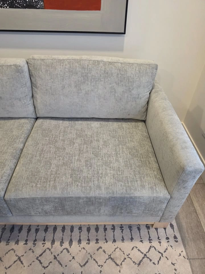 Crate and Barrel Modern Sofa - Monet Silver Fabric - photo 5