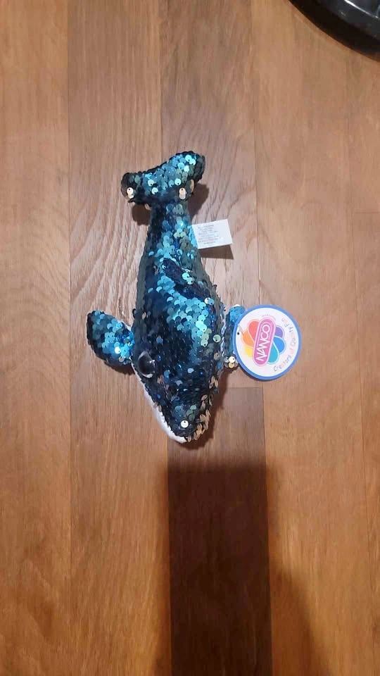 NANCO Reversible Sequin Whale Plush Toy