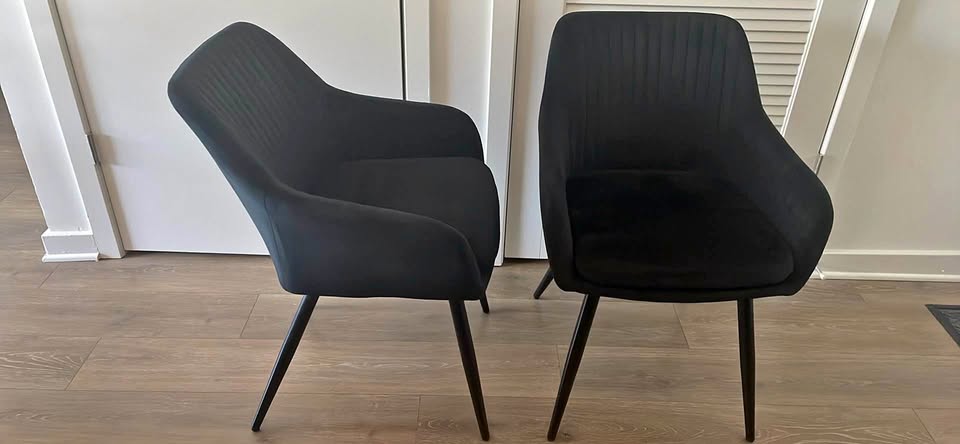 Black Velvet Dining Chairs (set of 2 or sold separately)
