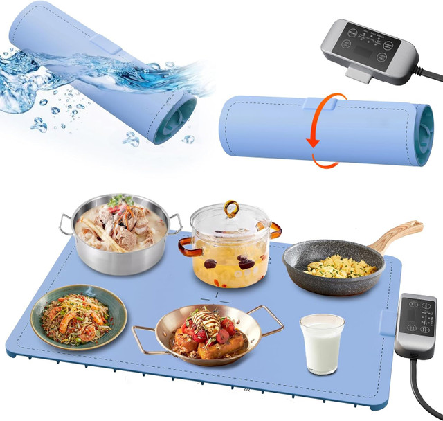 Electric Warming Tray, Full Surface Heating, Detachable Plug