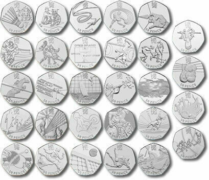 London Olympic 2012 50p Full Set 29 Coins Complete Album - photo 2