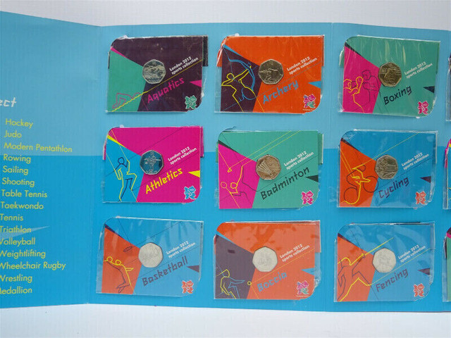 London Olympic 2012 50p Full Set 29 Coins Complete Album - photo 3