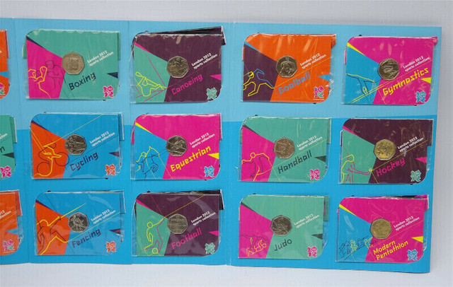 London Olympic 2012 50p Full Set 29 Coins Complete Album - photo 5