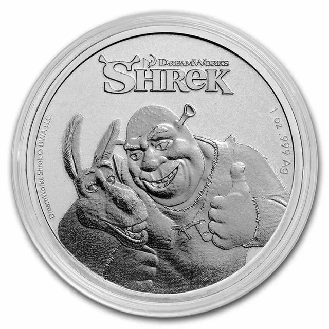 SHREK 20TH ANNIVERSARY SILVER 1OZ thumbnail