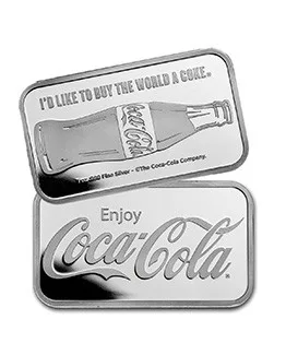 COCA COLA® 1 OZ PURE SILVER STRUCK BAR thumbnail