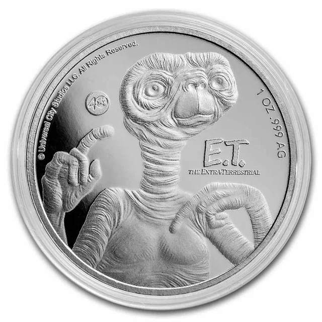 E.T. 40TH ANNIVERSARY 2022 1 OZ PURE SILVER BU COIN thumbnail