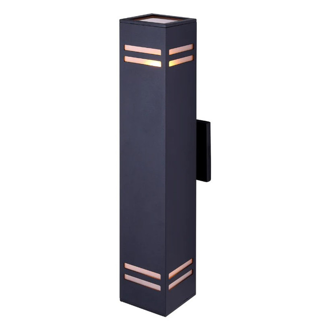2 Light Outdoor Light with Frosted Glass - Black