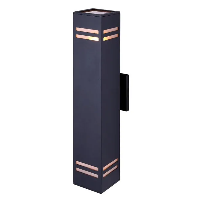 2 Light Outdoor Light with Frosted Glass - Black thumbnail