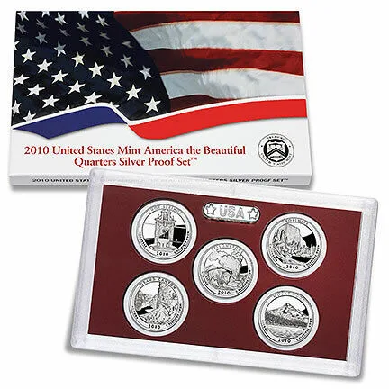 2010 US MINT AMERICA THE BEAUTIFUL QUARTERS SILVER PROOF SET thumbnail
