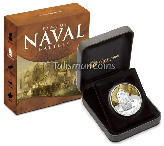 2010 1 oz Proof Silver Naval Battles Battle of Trafalgar thumbnail