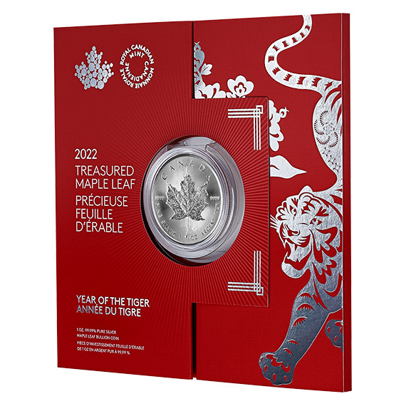 Treasured Silver Maple Leaf: Year of the Tiger 1 oz