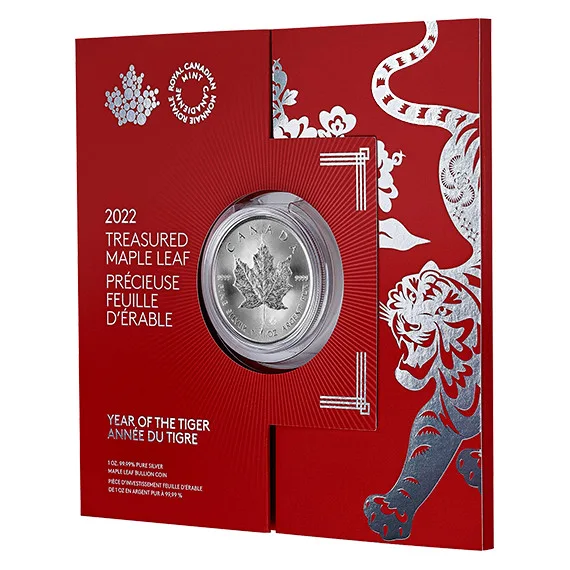 Treasured Silver Maple Leaf: Year of the Tiger 1 oz thumbnail