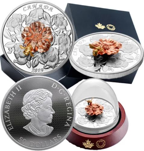 2019 Bumble Bee and Bloom Pure Silver Coin thumbnail