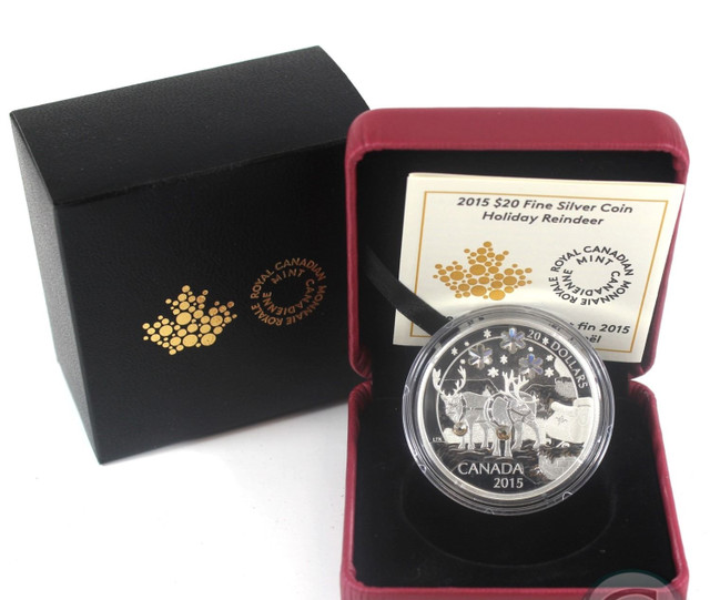 2015 Fine Silver $20 Holiday Reindeer With Crystal - photo 2